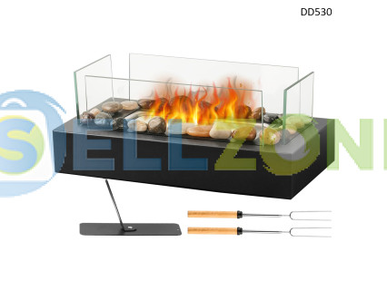 Διακοσμητικό τζάκι βιοαιθανόλης σε μαύρο χρώμα με σετ αξεσουάρ – DD530